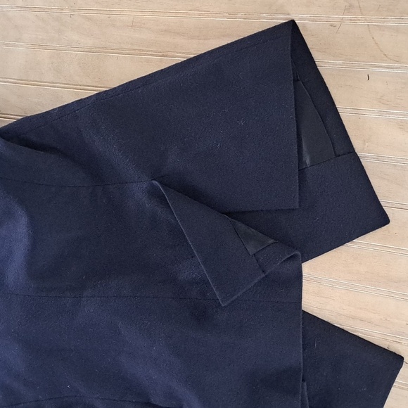 REBECCA MINKOFF Wool Blend Navy Blue & Black Tailored Structured Blazer - Picture 13 of 13